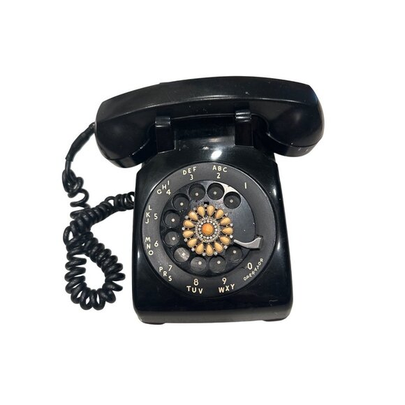 Vintage Western Electric Bell Embellished Rotary Black Phone - Picture 1 of 5